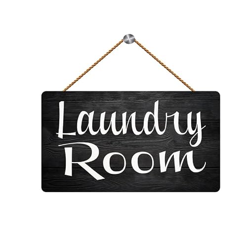 Laundry Room Wash Rinse Wooden Wall Plaque 12X6 Inch - Home Washroom Decor for Families, Laundry Step Reminder Sign