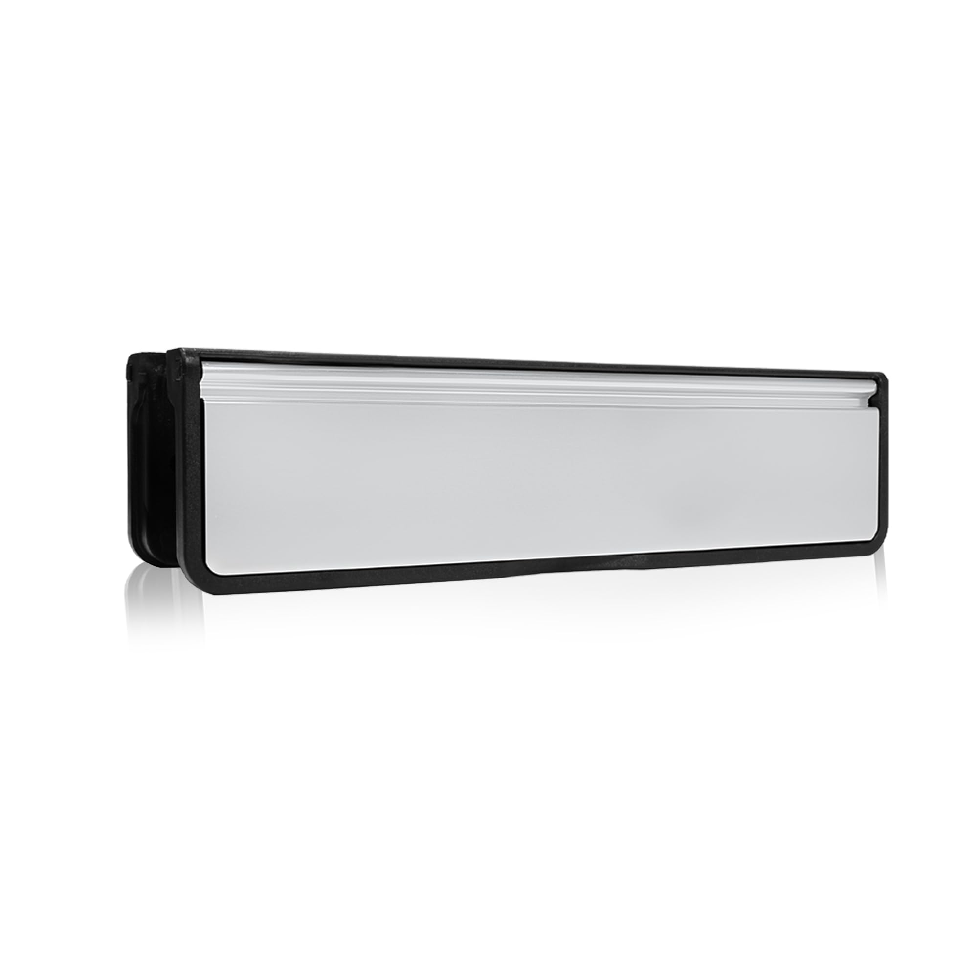 Xfort MailPlate Luxe 10" Letterplate Matt Chrome, Premium Draught Proof Postal Letterbox, Telescopic Sleeved Letter Box for Wooden, Composite and uPVC Midrail Doors with 40-80mm Door Thickness.