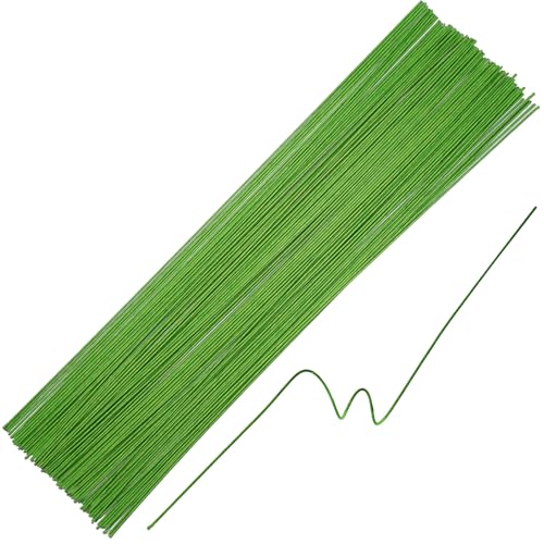 Alambre floral para manualidades y decoración de eventos, 100 tallos verdes calibre 18