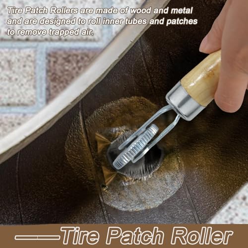 Image of Tire Patch Repair Tools Tire Patch Kit, Tire Repair 42mm 55mm Tungsten Steel Buffing Wheels with Tire Patch Roller Tire Inner Liner Scraper for Car Truck Motorcycle Bike