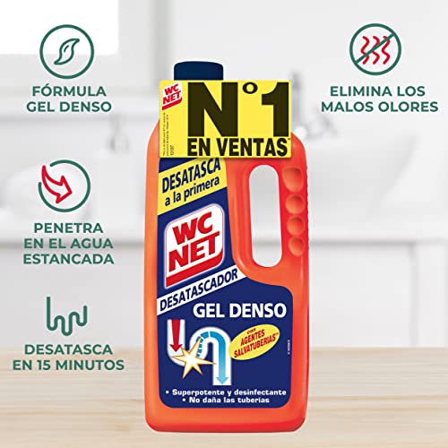 WC Net - Energy Desatascador Gel para Tuberías, Desatasca a la Primera, 1L, El embalaje puede variar - imagen 4