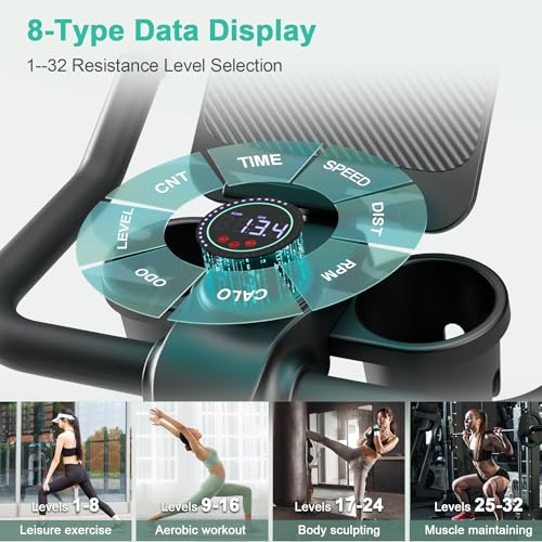 Superun Exercise Bike for Home Use Spin Bike with Adjustable Magnetic Resistance, Stationary Bike with LCD Display and APP, 136 kg Weight Capacity - Image 3