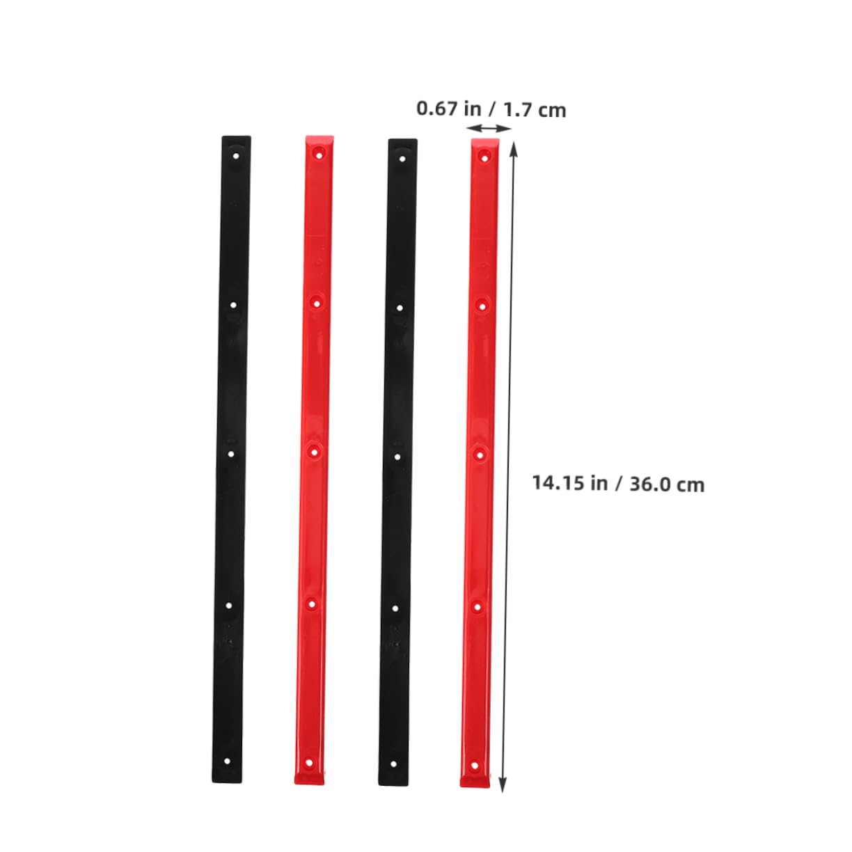 POPETPOP 4pcs Replaceable Collision Rib Bone Rail for Skateboards Sturdy Protective Strips Easy Installation Versatile Use for Skateboards and Sliding Tools Red Black