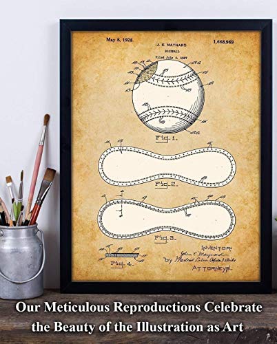 Baseball Patent - Baseball Decor For Boys Room Baseball Patent Print - 11"X14" Poster Unframed Baseball Room Decor Art Print Baseball Wall Decor - Baseball Posters For Boys Bedroom #TOP1