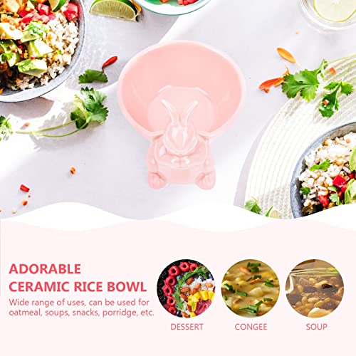 Doitool 05837998YLIZOQ182 Bunny Candy Dish Easter Rabbit Bowl Ceramic Fruit Bowl Snack Serving Bowl Easter Salad Dessert Bowl Table Decoration  thumb #6