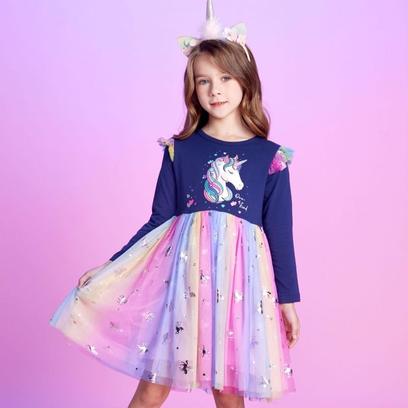 VIKITA Girls Dresses Winter Long Sleeve Party Gifts for Girls 3-7 Years - Image 5