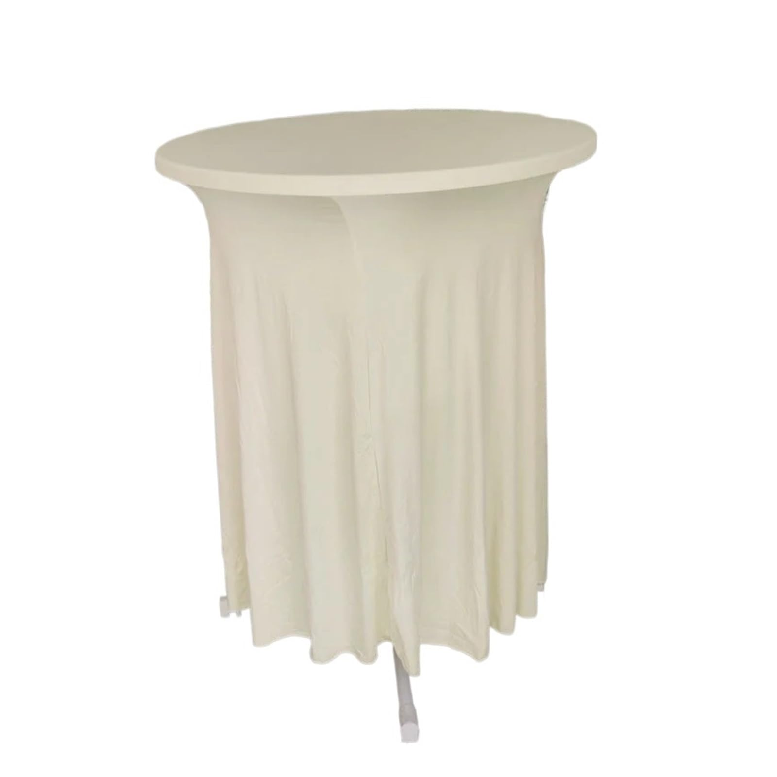 XUCZHAI 2Pcs Spandex Cocktail Tablecloths with Skirt Table Cover Stretch Tablecloth for Bar Wedding Party Banquet For Banquets, Wedding, Parties(Ivory,80x110cm)