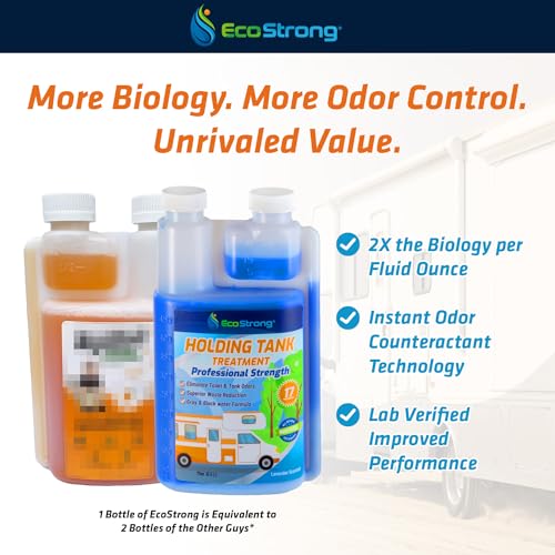 Eco Strong RV Toilet Treatment | RV Black Tank Treatment | RV Holding Tank Digestor, Odor Eliminator, and Cleaner | Perfect for Campers, RVs, Boats, 68 Treatments, Lavender