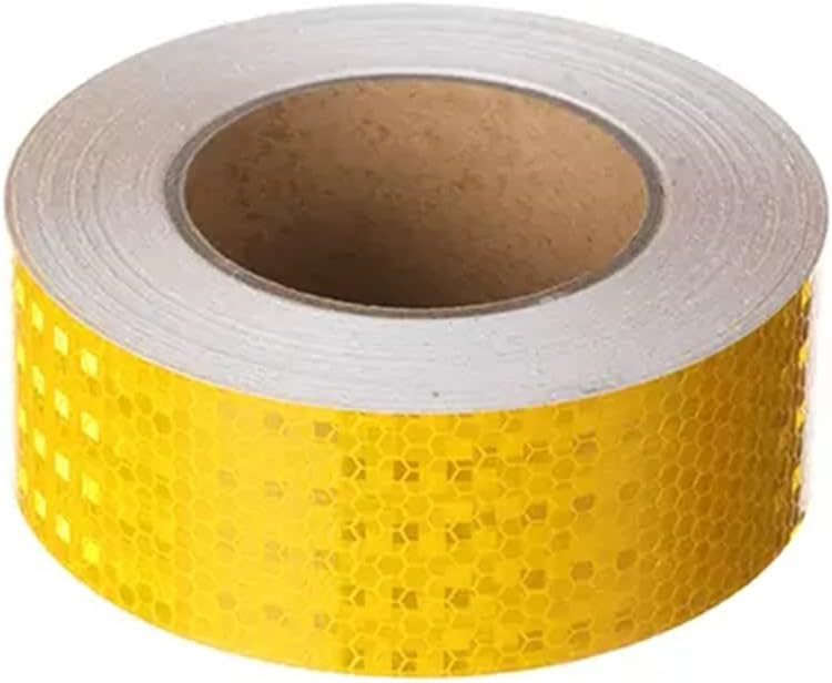 Caution Tape, Reflective Tape, High Visibility Safety Tape, Waterproof Reflector Warning Tape, for Trailer Trucks Cars,Red,10cm(Yellow,5cm)