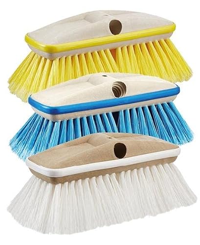 Star Brite Premium Stiff Bristle 8" Brush Head W/Bumper - Dual Connections Fit Either Standard 3/4" Threaded Poles Or Extend-A-Brush Handles (Coarse) (White) (040163) #TOP22