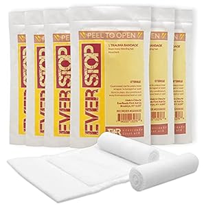 Ever Ready First Aid EverStop First Aid Blood Stopper Compress Multi-Purpose Wound and Trauma Dressing- 6 Pack