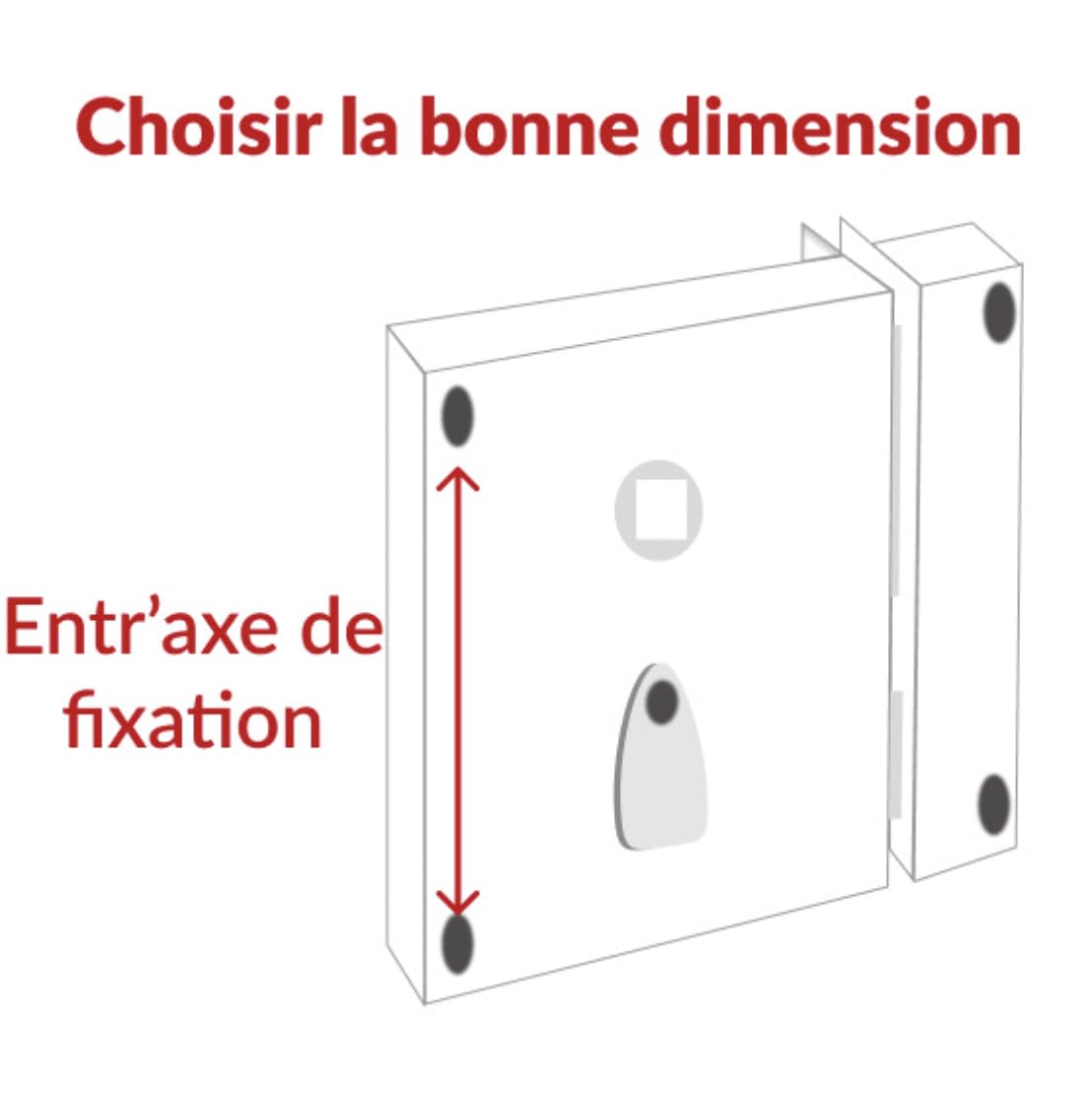 Serrure à pêne dormant vertical 1/2 Thirard noire section droite 7 mm L x H – 70 mm x 110 mm