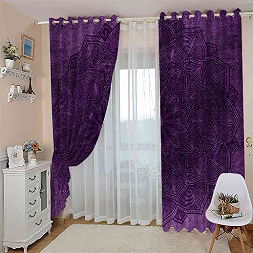 Rideaux oeillets isolants et phoniques fleur 3D 214cm