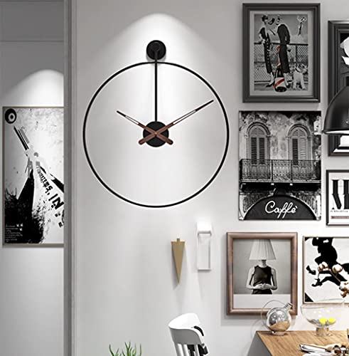 Modirnation 'The Ring' Oversized Modern Nordic Wall Clock, Minimalistic And Stylish, Simplistic Luxury Metal Design, Silent Quartz Mechanism, Home Decor For Home/Office (Black) #TOP2