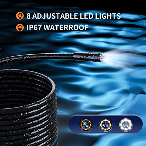 Daxiongmao 1080P HD Borescope Camera, IP67 Waterproof Endoscope with 8 Adjustable LED Lights, 16.5ft Semi-Rigid Snake Camera for Automotive Engine, Wall, Vent, Pipe Inspection, Men's Tool by Daxiongmao - Image 6