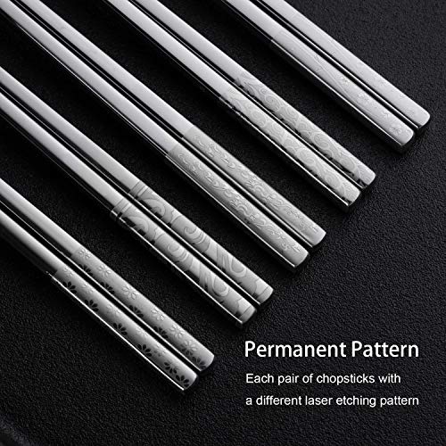 image for Greatamzor Metal Chopsticks Reusable 316 Stainless Steel Chopsticks Mu