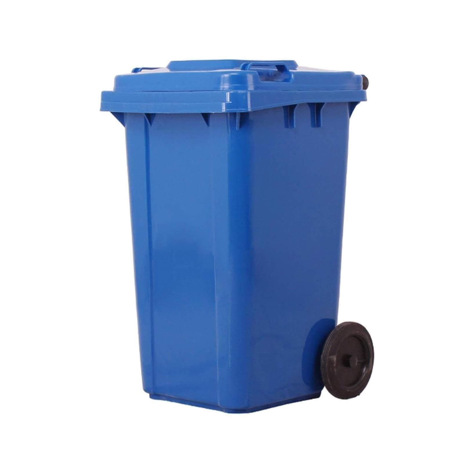 VITIWEDTY Commercial Outdoor Trash Can with Wheels, Garbage Can with Lid for Home, Warehouse & Restaurant (Blue 100L)