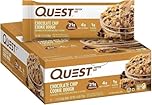 Quest Nutrition Chocolate Chip Cookie Dough Flavour Protein Bar, High Protein, High Fibre, Low Sugar, Keto Friendly, 21g Protein, 1g Sugar, 12ct