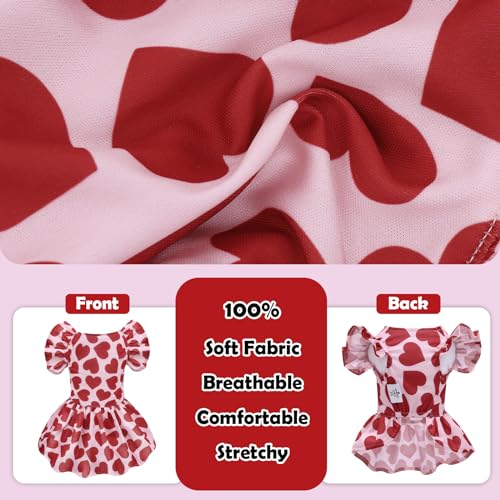 Image of CuteBone Frilly Dog Dress Princess Puppy Birthday Dresses with Ruffled Sleeves Cat Clothes Outfit for Small Dogs Girl Pet Apparel