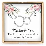 Mom Gifts from Daughter/Son, Gifts for Mom Sterling Silver Mother Daughter Necklace, Mother Son Gift