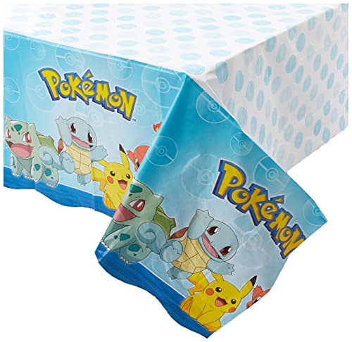 amscan Pokemon Design Plastic Table Cover- 1pc, Multicolor, one size