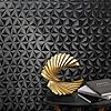 SimonSiff Black Textured Wallpaper 3D Embossed Hexagon Geometric - View #4