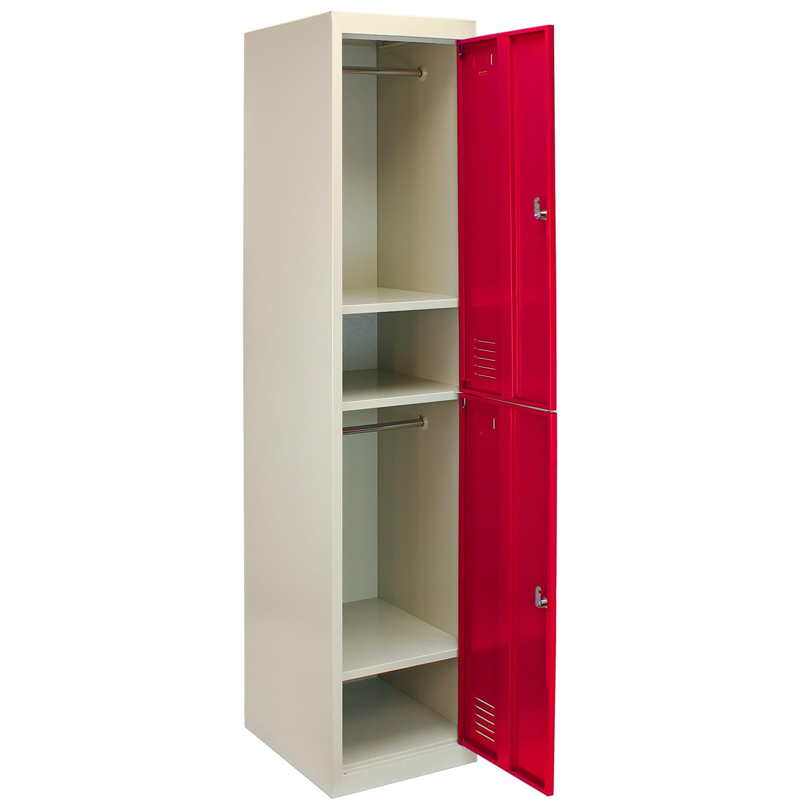 Monster Racking 3 Casiers à 2 Portes en métal, à Plat Rouge & Gris Métal Verrouillable Vestiaire Salle de Sport
