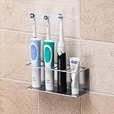 Zahnbürstenhalter, Delmkin Edelstahl Zahnbürsten Halter, Selbstklebend Wandhalterung Zahnputzbecher für Badezimmer