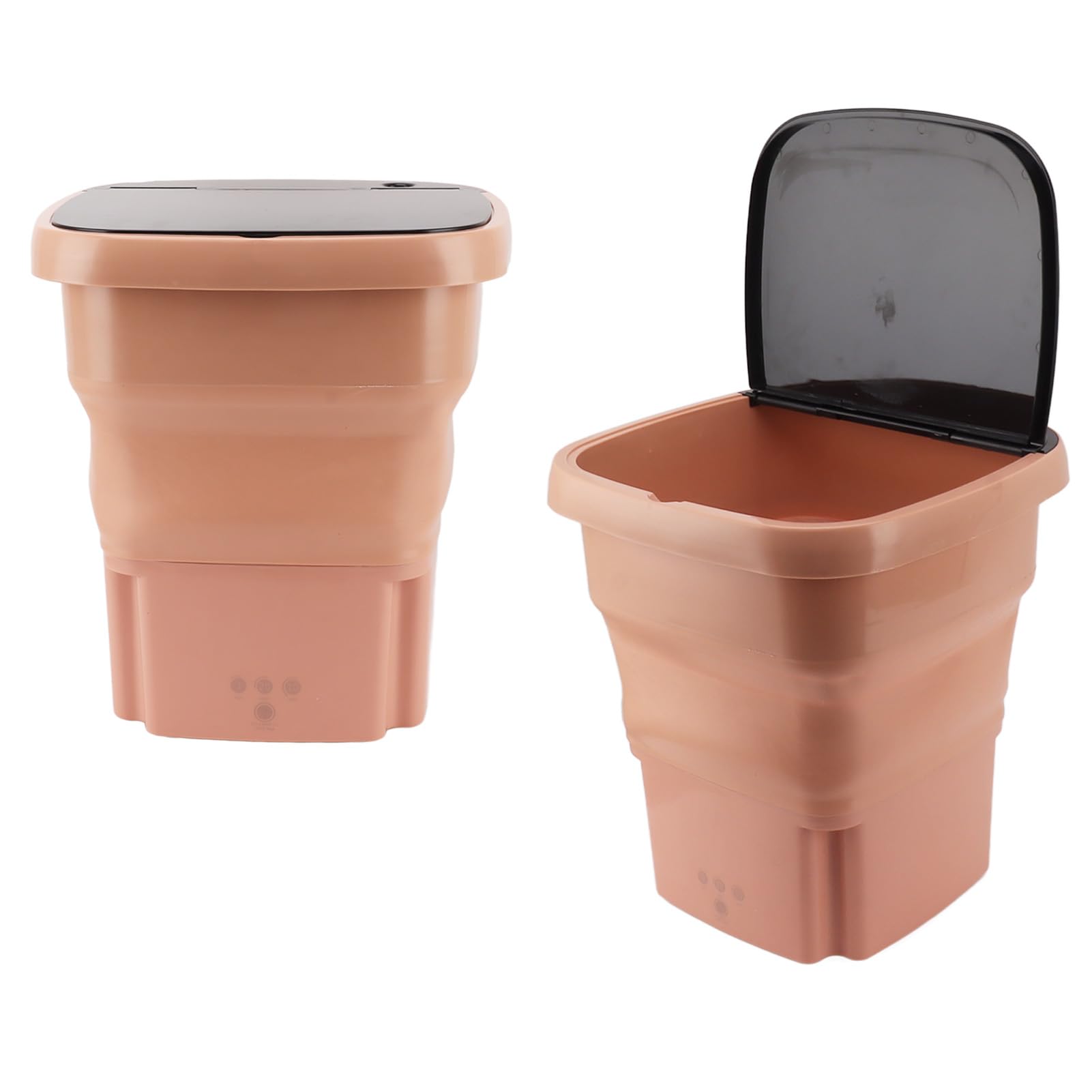 Bewinner Lavatrice Pieghevole Portatile da 15 Litri, Mini Lavatrice a Secchio Ad Alta capacità con 3 modalità di Pulizia Profonda per Biancheria Intima, Vestiti del (Rosa Arancione)