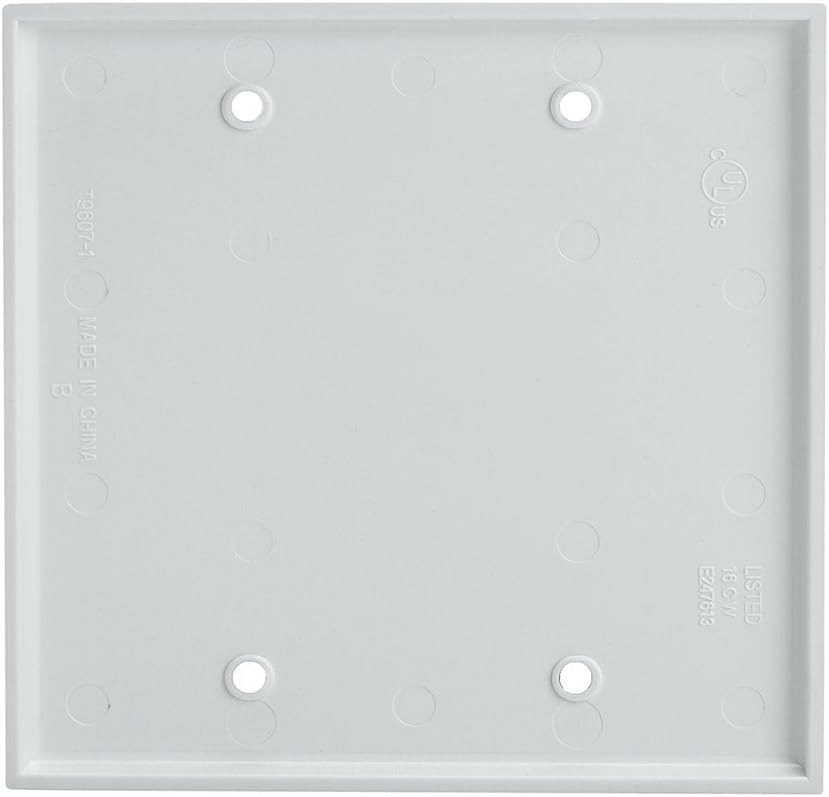 Blank 2 Gang Thermoplastic Panel Wall Plate (GFCI), White, 50 Pack