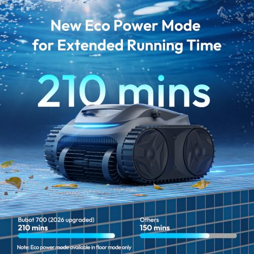 Image of (2026 New) Bubot 700 Gen2 Pool Vacuum for Inground Pools, Cordless Robotic Pool Cleaner with 210 Min Runtime, Strong Suction, Wall & Waterline Cleaning, App Control & Smart Navigation, Deep Gray