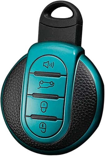ontto Funda de cuero con textura de llavero para BMW Mini Cooper F54 F55 F56 F57 F60 Smart Remmote Car Key Holder Shell Shell Protección completa