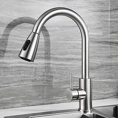 Kitchen Faucet 304 Stainless Steel Drawer Hot and Cold Sink Single Handle Tap Faucets