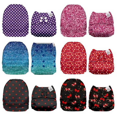 Image of Mama Koala 1.0 Cloth Diapers for Babies, 6 Pack Pocket Shell Only (NO Inserts) - One Size Washable and Reusable Pocket Diapers for Newborns and Toddlers - 160088