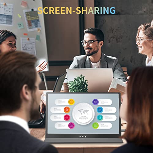 Kyy 4K Portable Monitor 15.6'' 3840X2160 Uhd Usb-C Monitor, 100% Adobe Rgb, 400Cd/㎡, Ips Computer Gaming Display Hdr Travel Monitor W/Speakers & Smart Cover For Laptop Xbox Ps5 Switch Pc Phone #TOP7