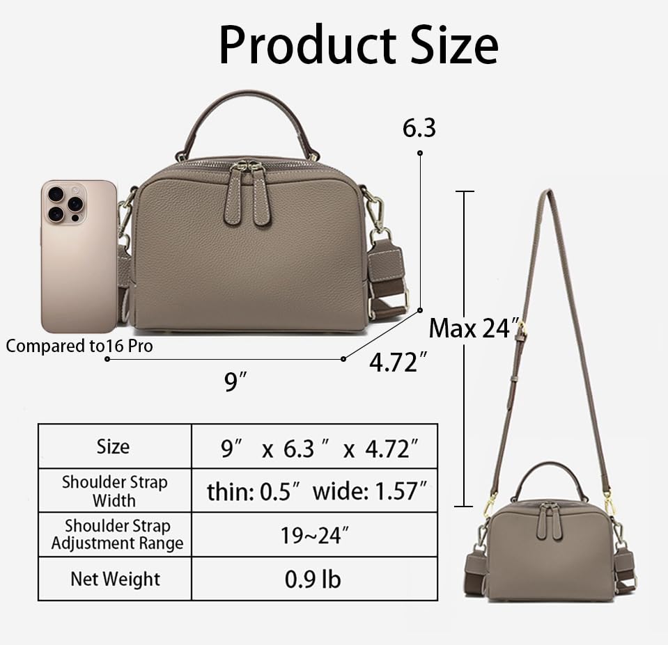 Crossbody Bag Genuine Leather Crossbody Purse for Women Satchel Bag Small Cross Body Bag Shoulder Bag Handbags Top-Handle Bag2