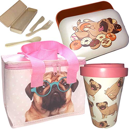 Bamboo eco lunch box set with cool bag