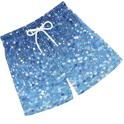 Pigsaly Boys Swim Trunks Dark Sky Blue Gradient Glitter Boys Board Shorts Swimsuit Swimwear Summer Bathing Suit 5T