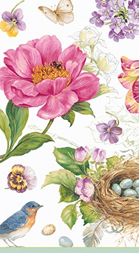 Caspari Entertaining Spring Sketchbook Paper Guest Towels (15 Pack)