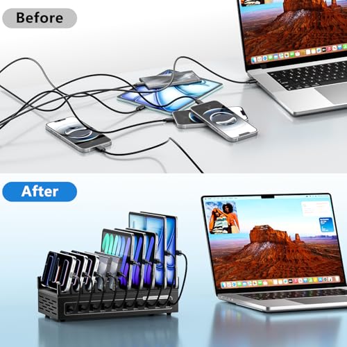 Estación de carga 200W con 10 puertos USB para móviles y tabletas 4