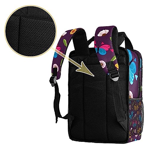 Sac à dos pour garçons motif papillon violet réglable 35cm - 4