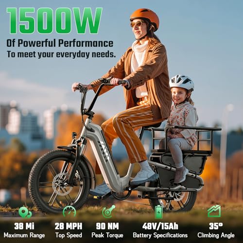 TST Electric Bike for Adults, 1500W Peak Motor Ebike with