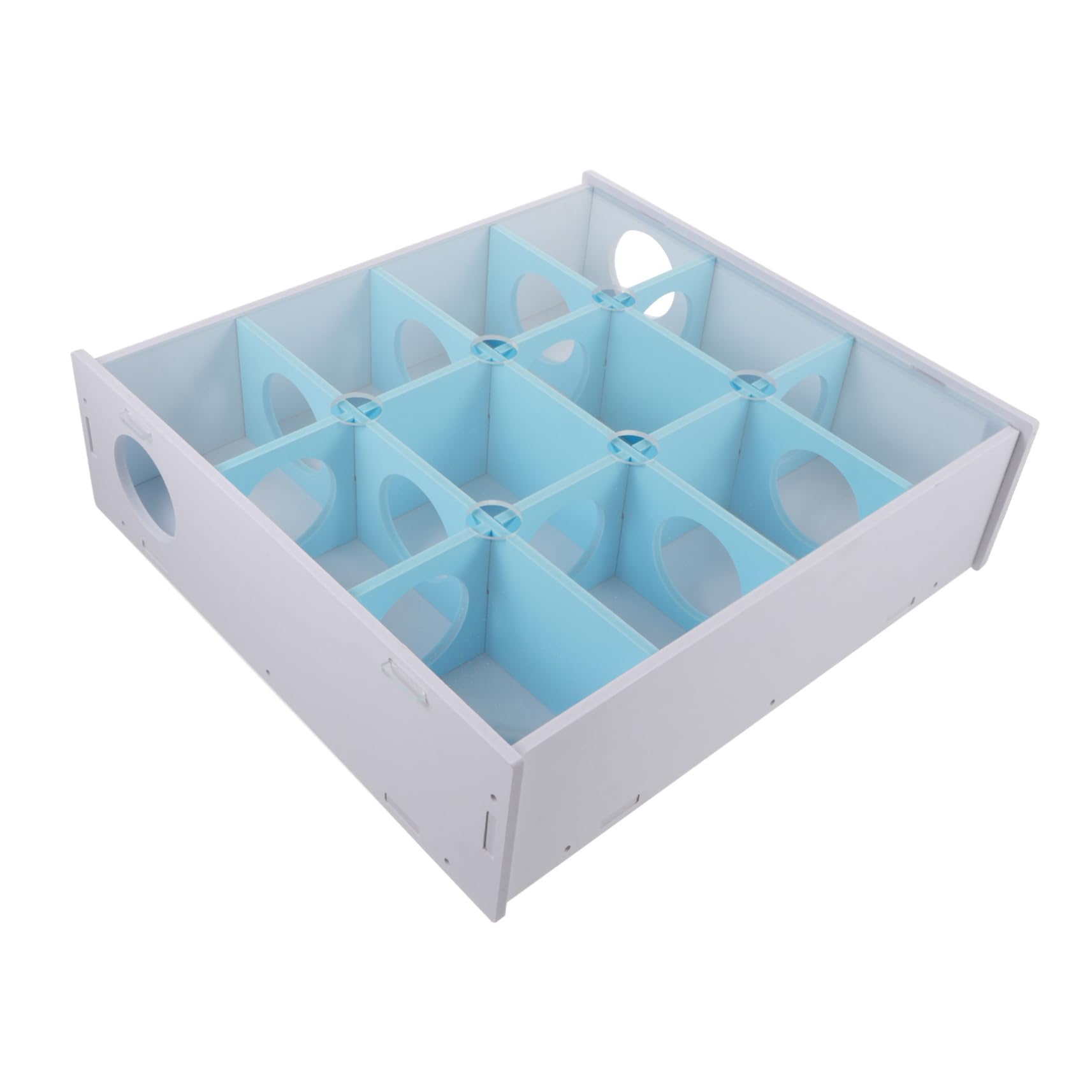 Tunnel Labyrinthe en Bois pour Hamster et Petits Rongeurs, Bleu