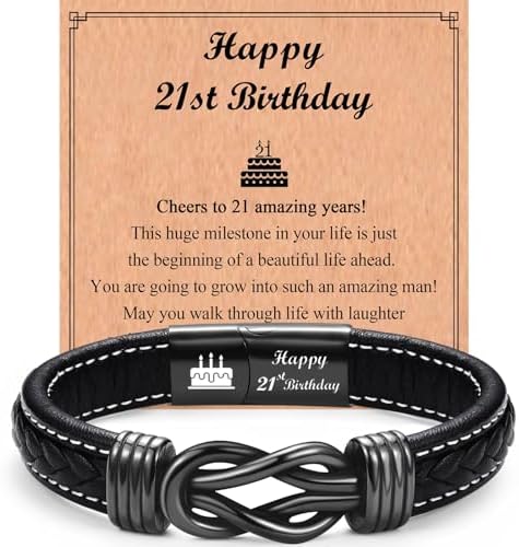 OAVOOK 80th Birthday Gift For Men - Tiger Eye Bead Bracelet With Black Obsidian & Hematite