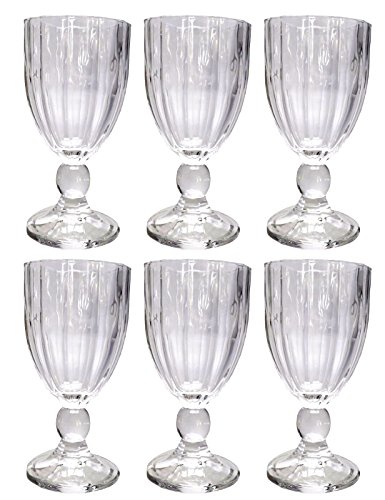 GMMH Juego de 6 copas de vino vintage con relieve (350 ml), diseño de rayas, para boda, jarra, postre, copas de cristal, copas de vino, de agua, champán