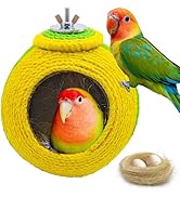 Acsist Bird Nest,Parrot Breeding House,Parakeet Natural Coconut Shell Hut,Hanging Budgie Nesting ...
