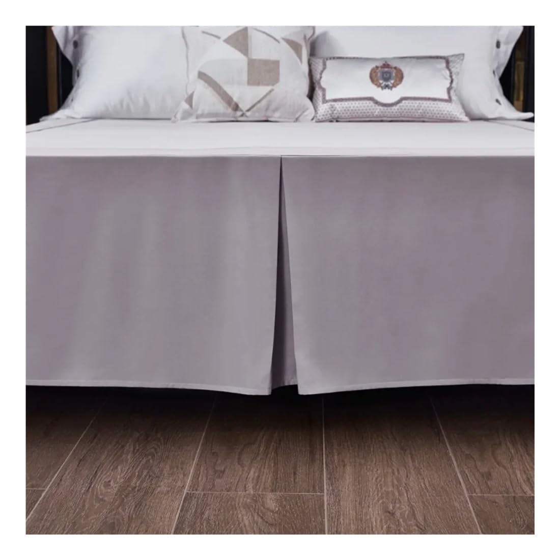Mantovana giroletto ad angolo aperto, in tinta unita, spazzolato, per casa e hotel, matrimoniale, king size, queen size (CQ005-33, king size 200 x 203 x 38 cm)
