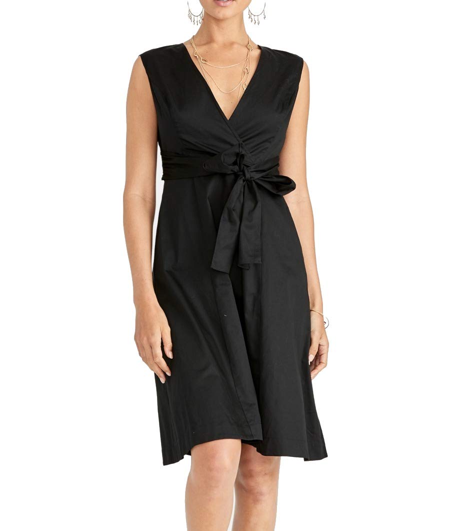Womens Pearl Sleeveless Tie-Front Casual Dress
