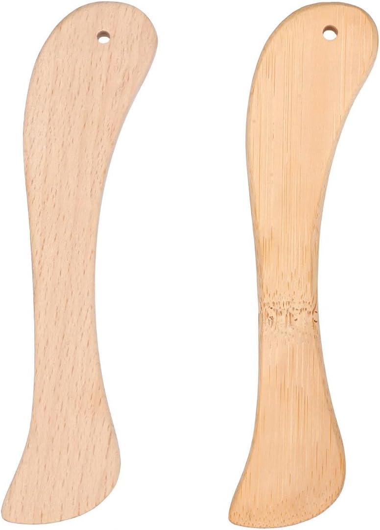 HiKin 2 Pack (1 Wood, 1 Bamboo) Craft Paper Folder Creaser Scrapbooking Tool for Paper Crafting, Origami, Bookbinding, Scrapbooking, Card Making, etc.