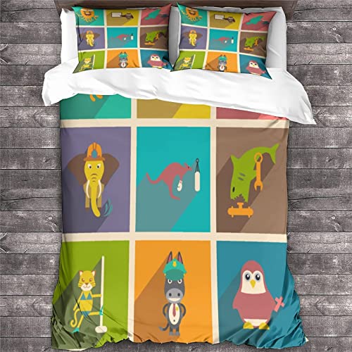 Housse de couette confort microfibre parure de lit souple double 200x200